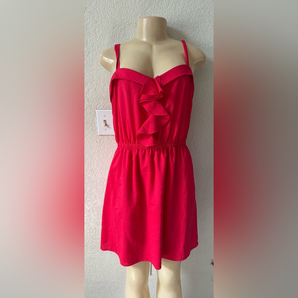 BeBop Bright red Ruffle-Front Midi Dress casual summer midi